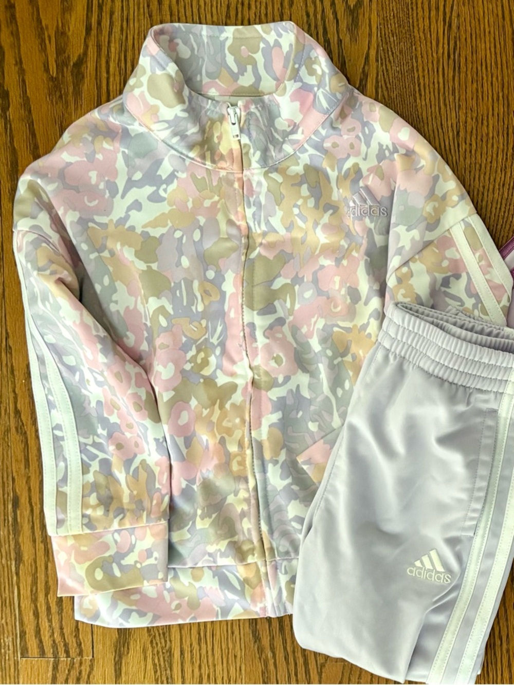 Adidas Toddler Tracksuit Set 3T purple floral